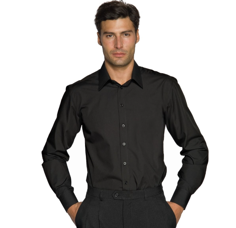 Camicia nera professionale per cameriere sala hotel catering - AttimoDivise