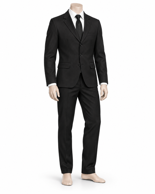 Kit Professional Uomo: giacca nera, camicia bianca, pantalone e cravatta